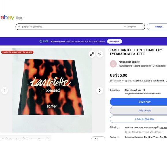 BRAND NEW Tartelette Lil Toasted Eye Shadow Palette: 6 Matte & 3 Shimmer Colors - Picture 9 of 9